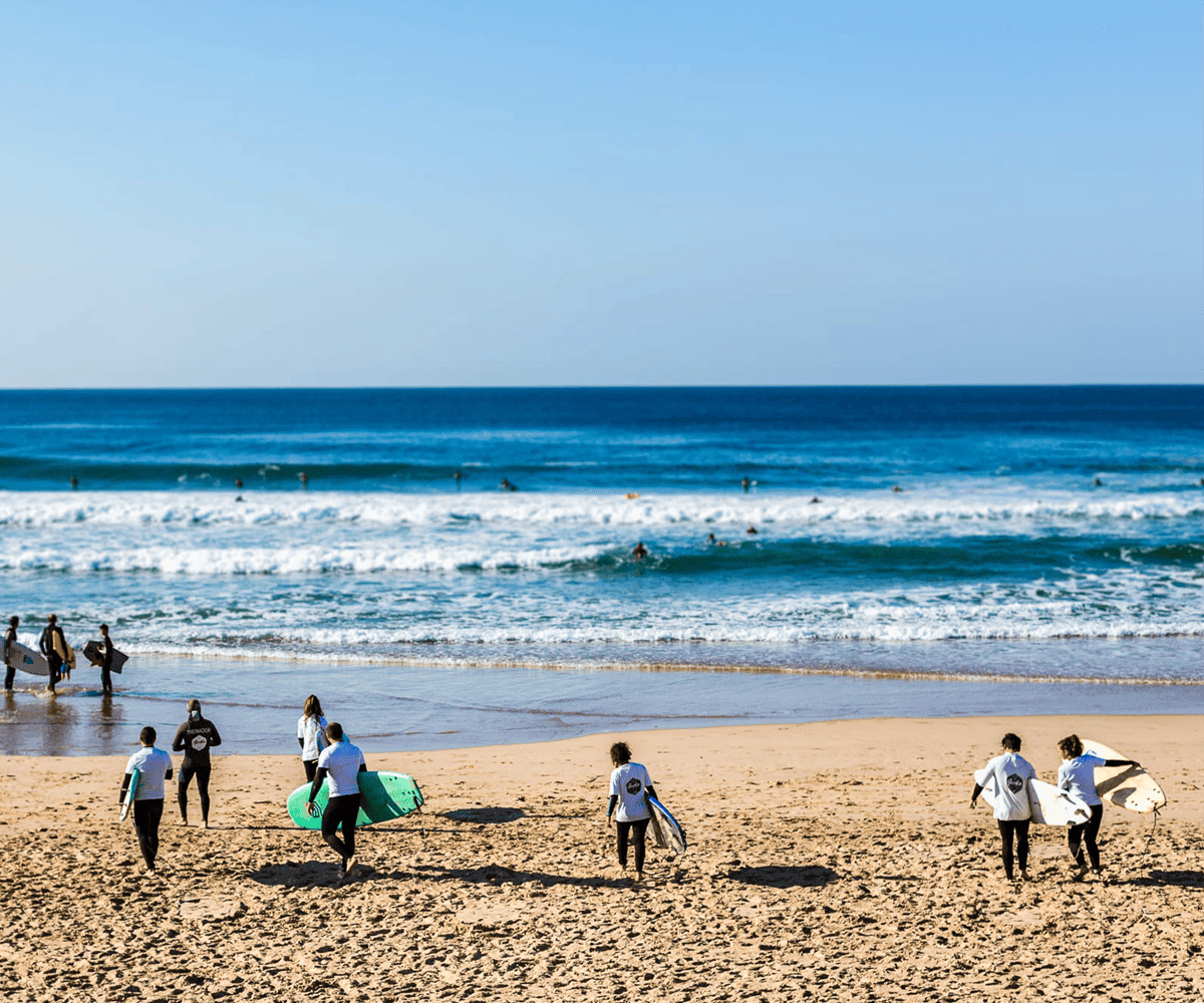 Aula de Surf em grupo